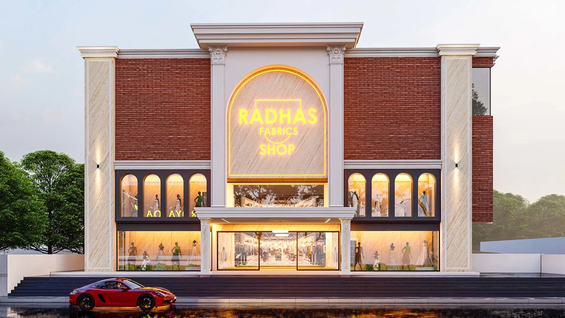 Modern Living Room Rendering